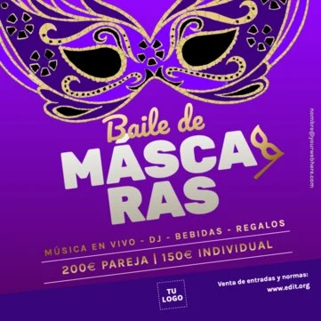 Edita una invitación de Masquerade