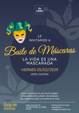 Edita una invitación de Masquerade