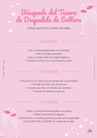 Edita una invitación de despedida de soltera