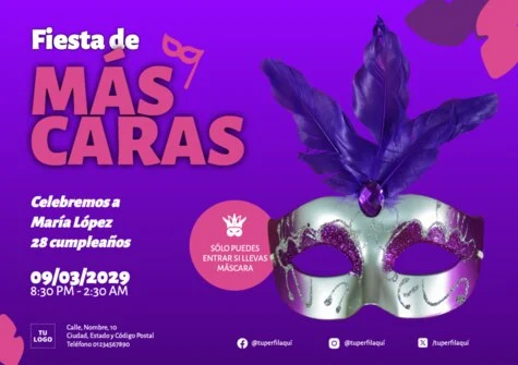 Edita una invitación de Masquerade
