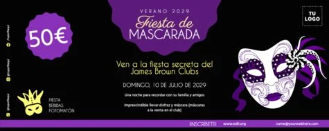 Edita una invitación de Masquerade