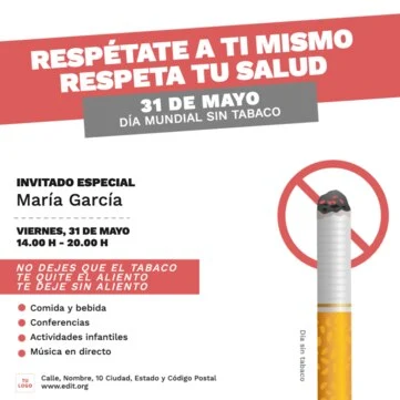 Edita un diseño del Día del Tabaquismo