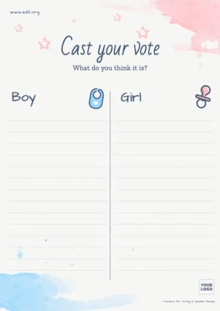 Edit a Gender Reveal party card