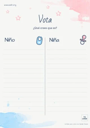 Edita una tarjeta de Gender Reveal