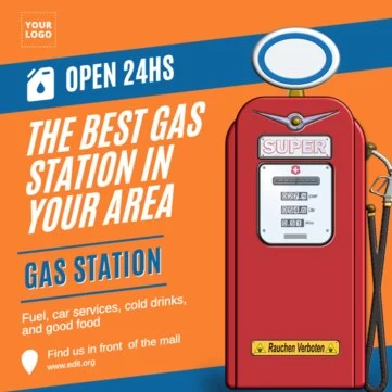 Bearbeite eine Vorlage für Tankstellen