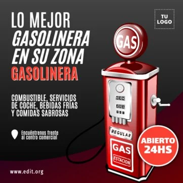 Edita una plantilla para gasolineras