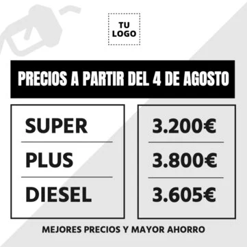 Edita una plantilla para gasolineras