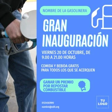 Edita una plantilla para gasolineras