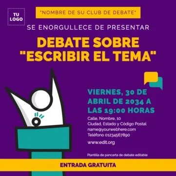 Edita un flyer de Debate