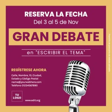 Edita un flyer de Debate