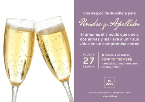 Edita una plantilla para Bridal Shower