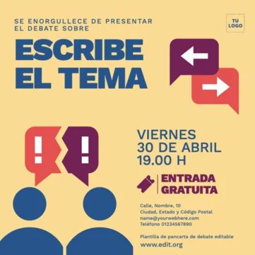 Edita un flyer de Debate