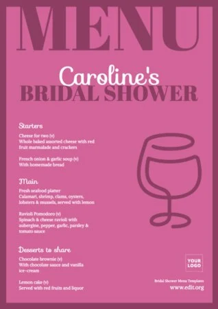 Edit a Bridal Shower template