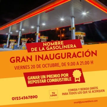 Edita una plantilla para gasolineras