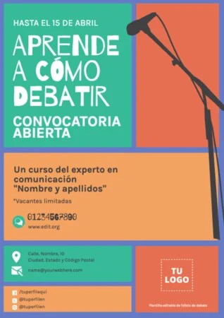 Edita un flyer de Debate
