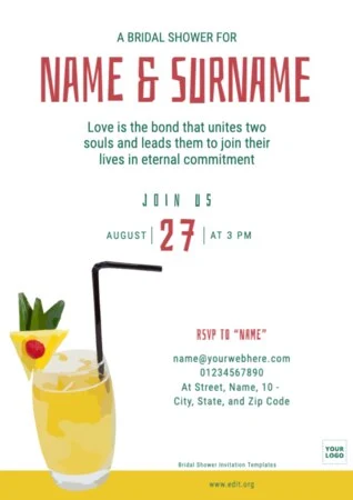 Edit a Bridal Shower template