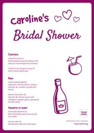 Edit a Bridal Shower template