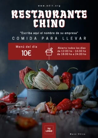 Edita tu menú de comida china