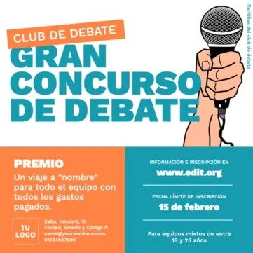 Edita un flyer de Debate