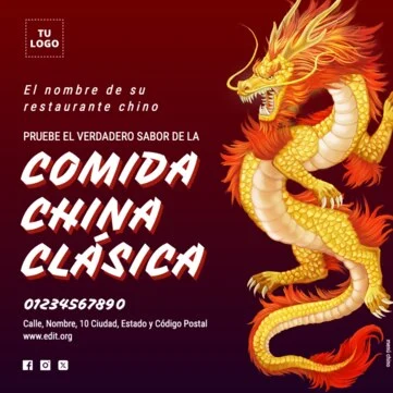 Edita tu menú de comida china