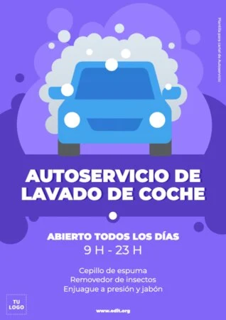 Edita un diseño de lavado de coches