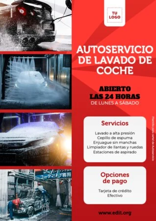 Edita un diseño de lavado de coches