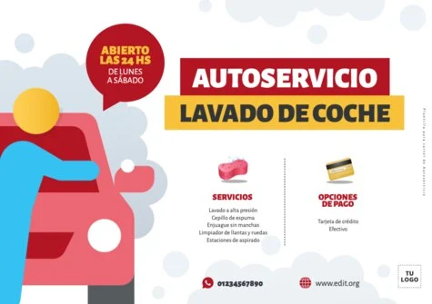 Edita un diseño de lavado de coches