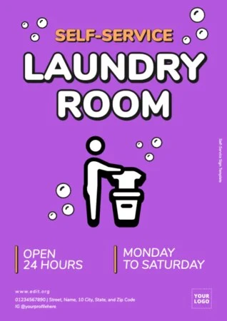 Edite um template para lavanderias