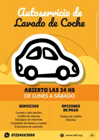 Edita un diseño de lavado de coches