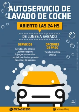 Edita un diseño de lavado de coches