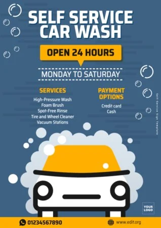 Edit a design for car wash services