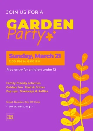 Edit a Garden Party flyer