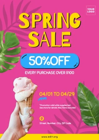 Crie um pôster de liquidação de primavera