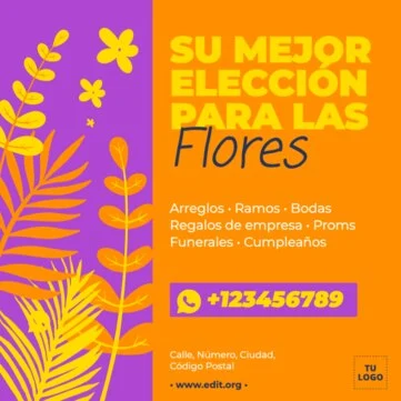 Edita un flyer de floristería