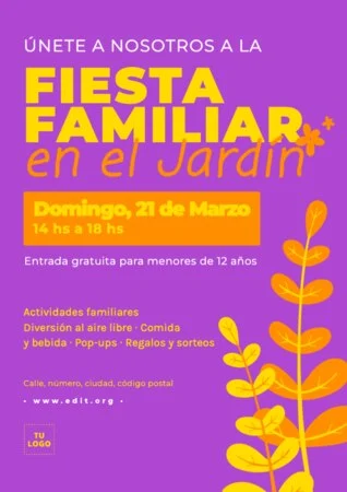 Edita un banner de Fiesta en el Jardín