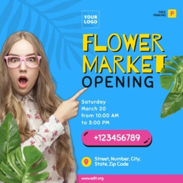 Edite um design para floriculturas
