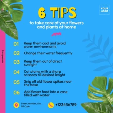 Edite um design para floriculturas