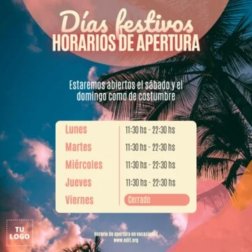 Editar mi horario comercial