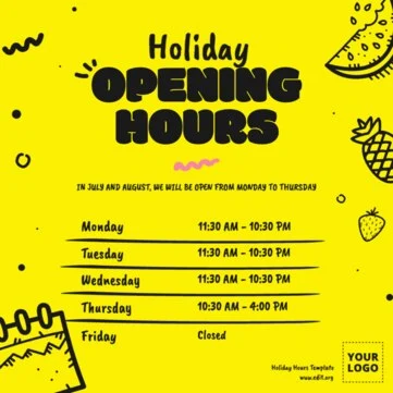 Edit a Holiday Schedule