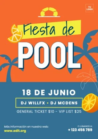 Edita un diseño de Pool Party