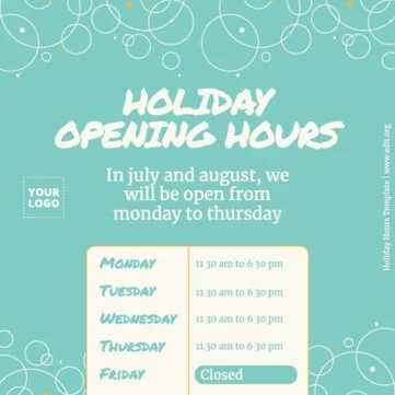 Edit a Holiday Schedule