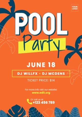 Edita un diseño de Pool Party