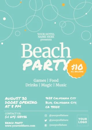 Editar um anúncio de festa na praia