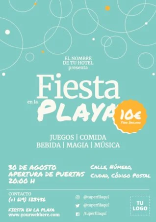 Edita un anuncio de Fiesta en la Playa