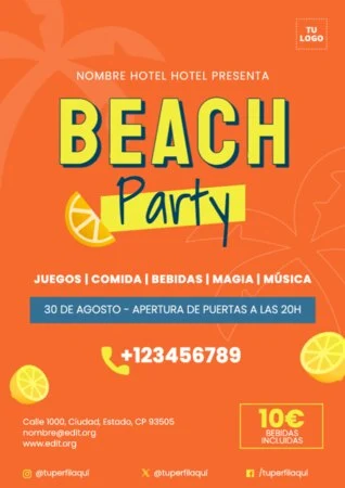 Edita un anuncio de Fiesta en la Playa