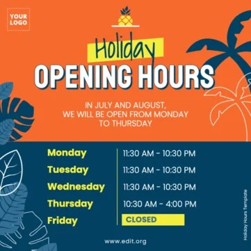 Create my opening hours sign