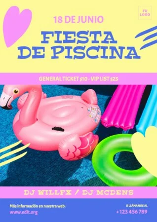 Edita un diseño de Pool Party