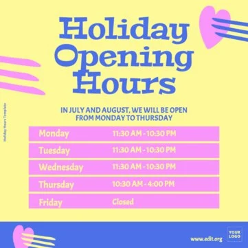 Edit a Holiday Schedule