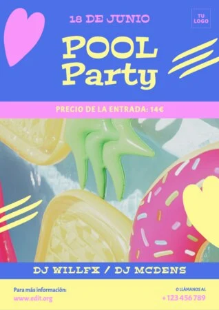 Edita un diseño de Pool Party