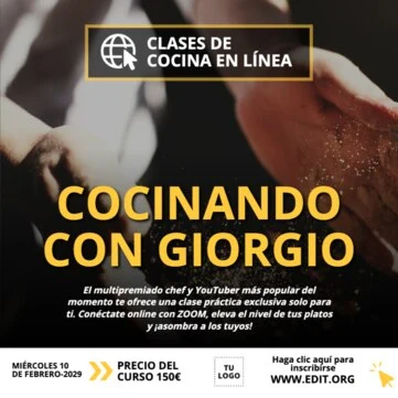 Edita un anuncio de clases de cocina